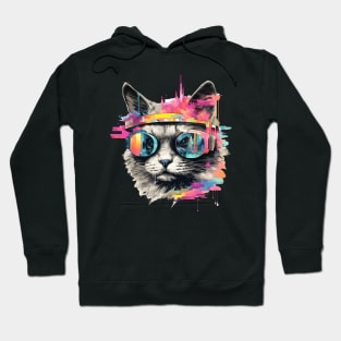 Cat Design Of A Cyberpunk Hoodie